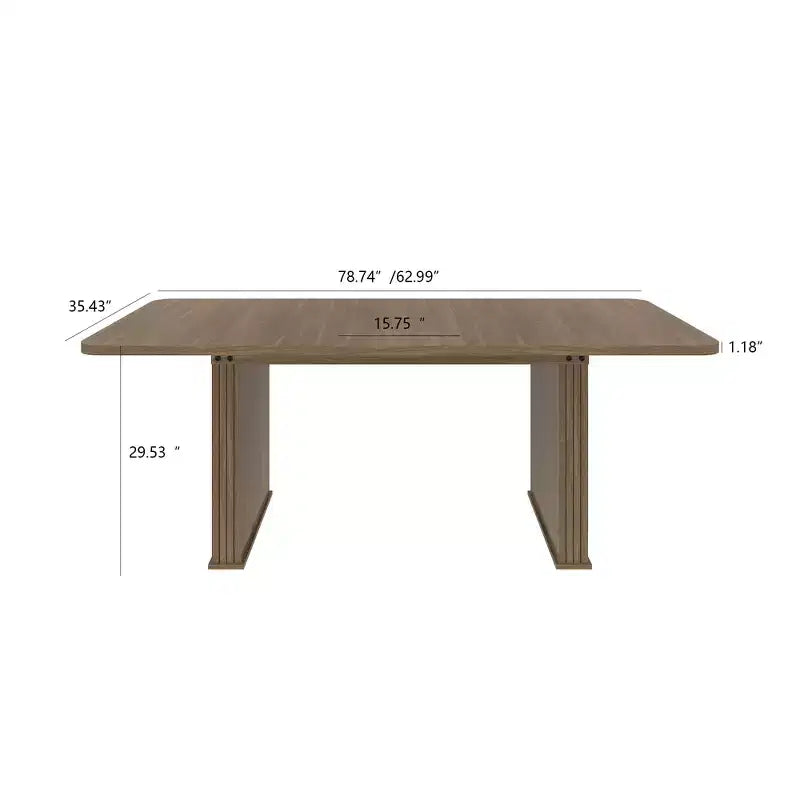 Table à manger extensible moderne en bois GDFStudio Toro avec double piédestal