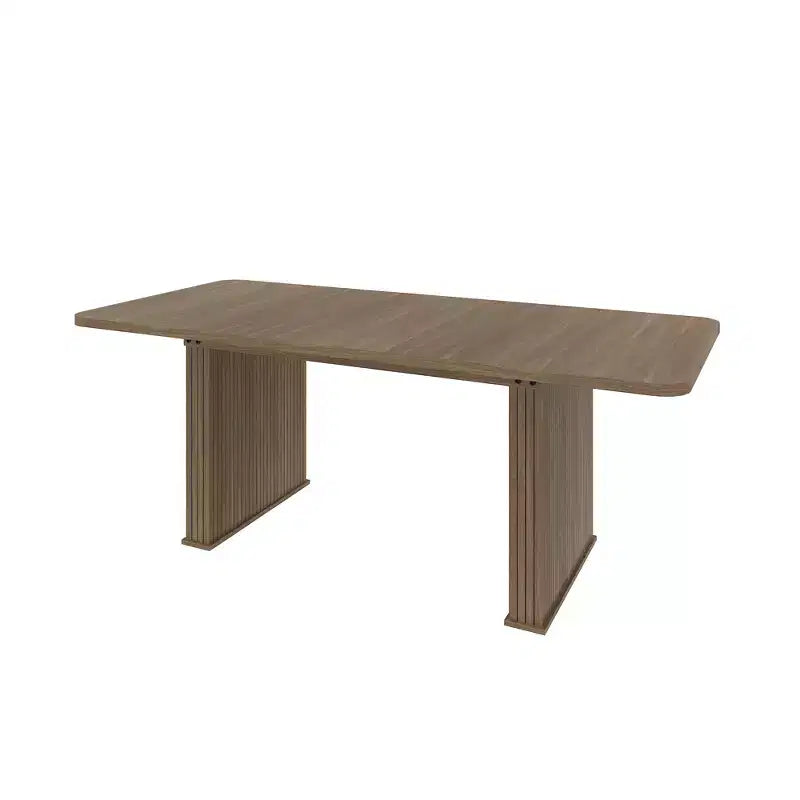 Table à manger extensible moderne en bois GDFStudio Toro avec double piédestal