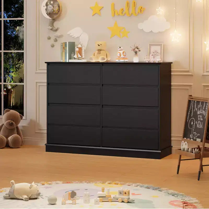 8 Drawer Dressers for Bedroom, Chest of Drawers with Deep Drawers, Large Double Dresser for Closet with Wide Top, Horizontal Wooden Dresser