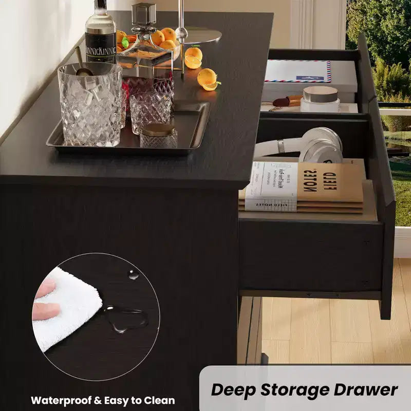 8 Drawer Dressers for Bedroom, Chest of Drawers with Deep Drawers, Large Double Dresser for Closet with Wide Top, Horizontal Wooden Dresser