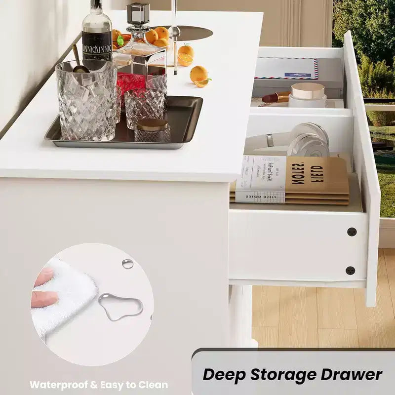 8 Drawer Dressers for Bedroom, Chest of Drawers with Deep Drawers, Large Double Dresser for Closet with Wide Top, Horizontal Wooden Dresser