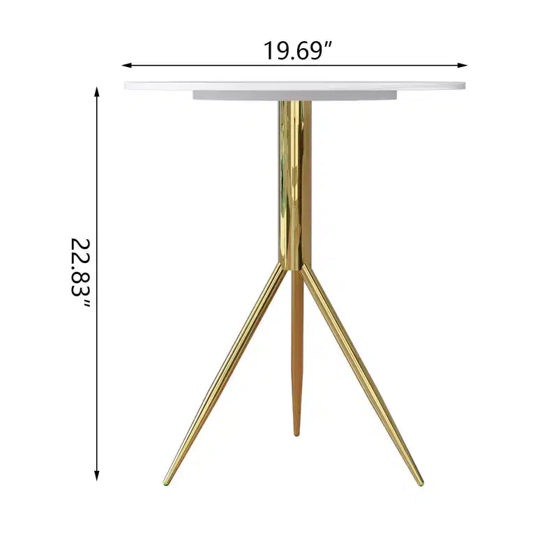 Maxax Round Side Table, White Marble Style Top with Gold Legs for Living Room Bedroom Office-23