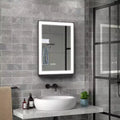 Maxax Modern Space Aluminum Framed Led Lighted Dimmable Anti-Fog Tempered Glass Bathroom / Vanity Mirror
