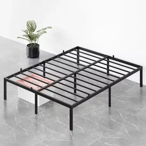 14 Inch Heavy Duty Twin Metal Bed Frame with Sturdy Slat Support - Modern Platform Bed, No Box Spring Needed, Easy Assembly, Minimalist Design