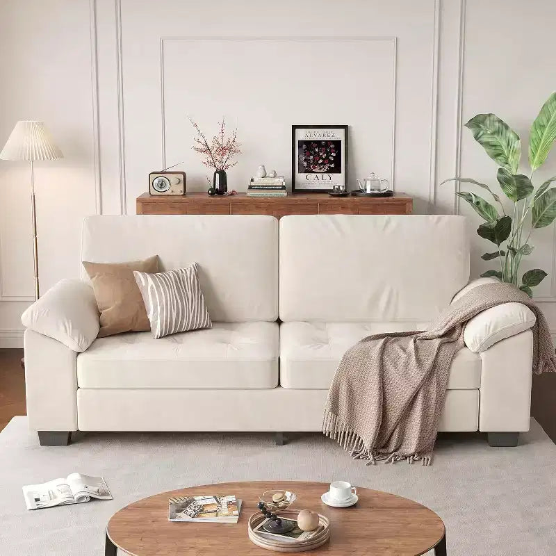 90 Modern Oversized Velvet Loveseat, Wide Armrests, Washable Cushion Covers, Comfy 2-3 Seater Sofa for Living Room, Bedroom, Apartment