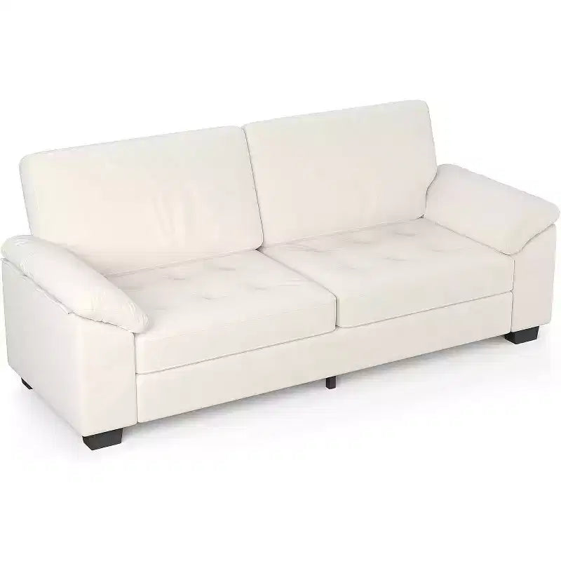 90 Modern Oversized Velvet Loveseat, Wide Armrests, Washable Cushion Covers, Comfy 2-3 Seater Sofa for Living Room, Bedroom, Apartment