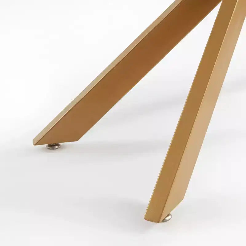 Modern Geometric Glass Console Table with Metal Tubular Legs
