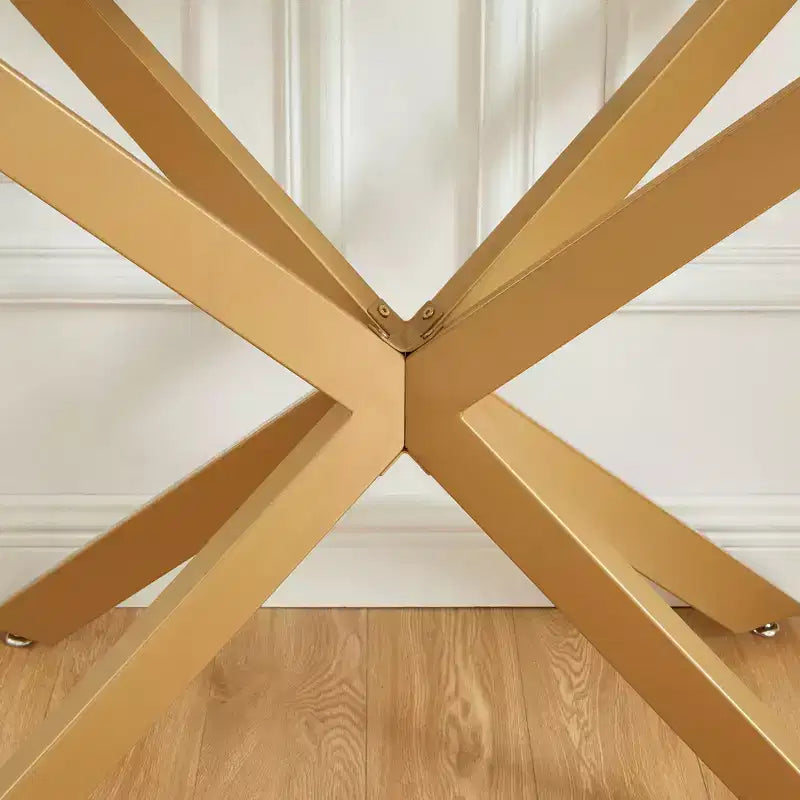 Modern Geometric Glass Console Table with Metal Tubular Legs