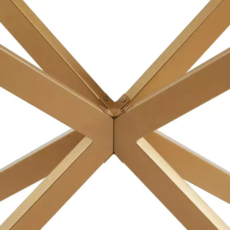 Modern Geometric Glass Console Table with Metal Tubular Legs