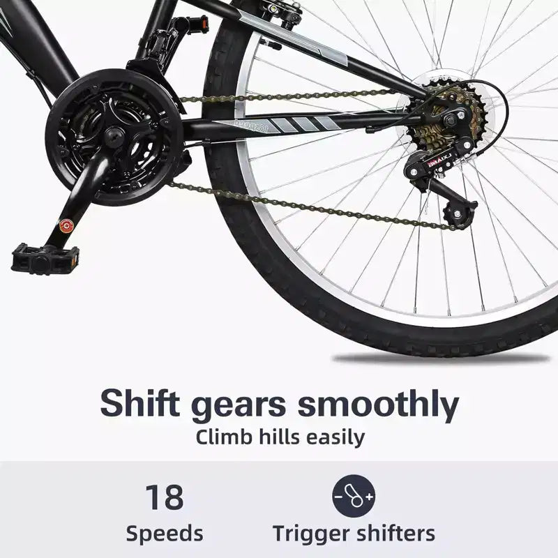 hykolity Mountain Bike 26 inch Sport Bicycle 18 Speed Mtb Cycling for Adult Men Women Age 14+ Outdoor Sport Bikes Black Dual Full Suspension Bicycle