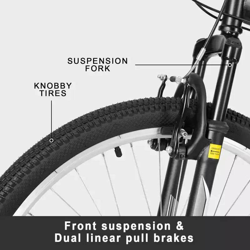 hykolity 27.5 inch Mountain Bike MTB Outdoor Bicycle Cycling 18 Speed Sport Bikes Trail Off Road Full Suspension for Adult Men Unisex Black