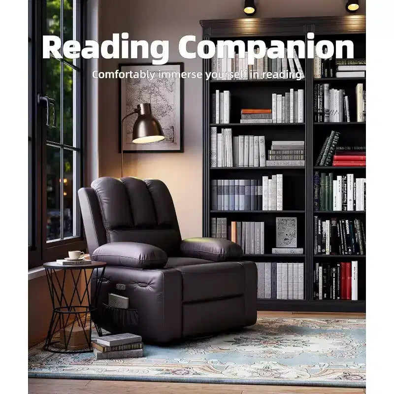 Acekool Power Recliner sofa with Heat & Massage, Swivel Rocker, USB Port, Cup Holders, Side Pockets, Extra-Wide Seat, Living Room