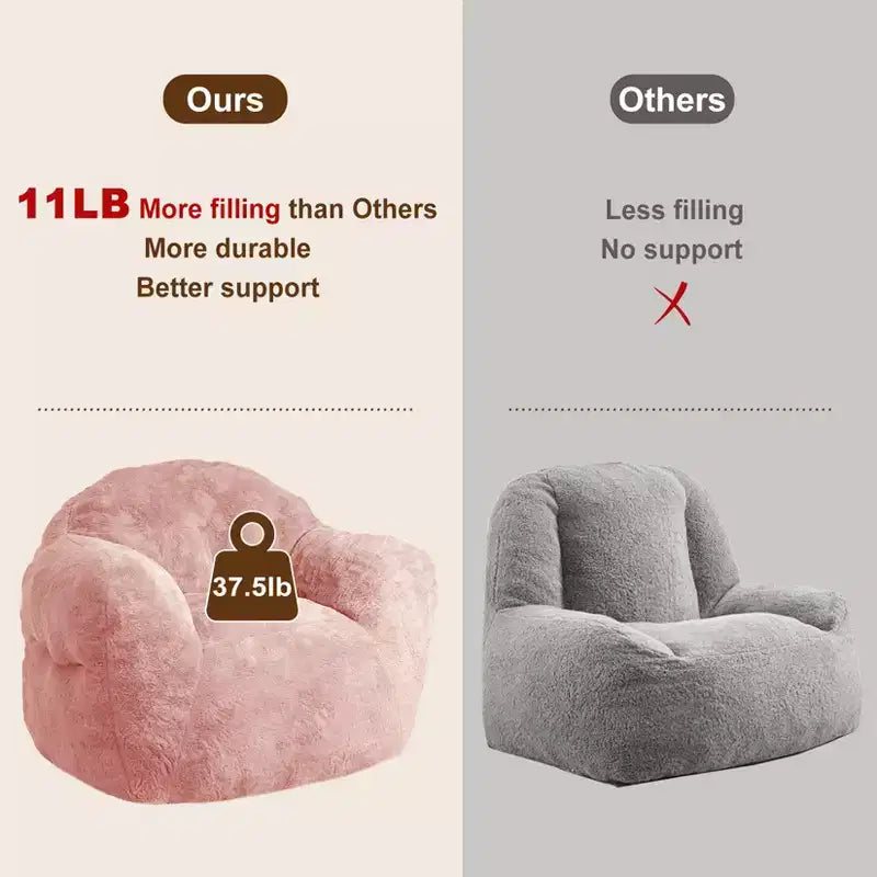 GustoWave Extra Large Bean Bag Chair for Bedroom & Living Room, Pink
