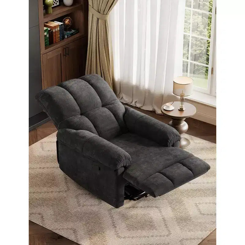 Fauteuil inclinable manuel Acekool, fauteuil inclinable pivotant et coulissant à 360° avec accoudoirs rembourrés, fauteuil moderne en chenille