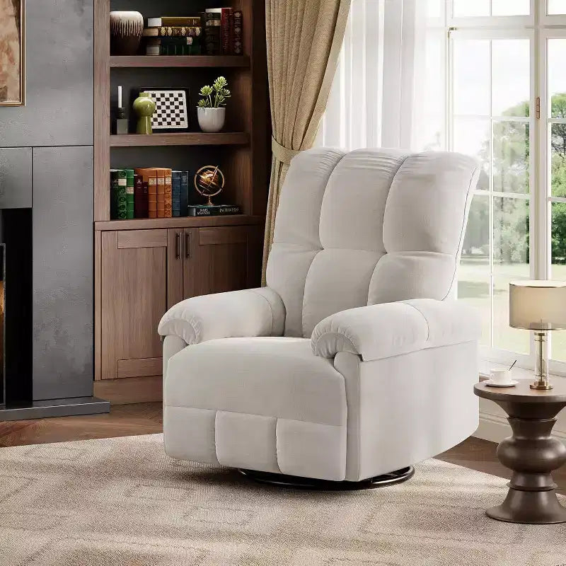 Fauteuil inclinable manuel Acekool, fauteuil inclinable pivotant et coulissant à 360° avec accoudoirs rembourrés, fauteuil moderne en chenille