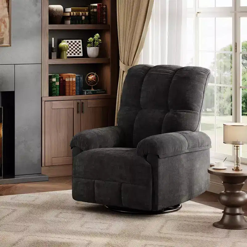 Fauteuil inclinable manuel Acekool, fauteuil inclinable pivotant et coulissant à 360° avec accoudoirs rembourrés, fauteuil moderne en chenille
