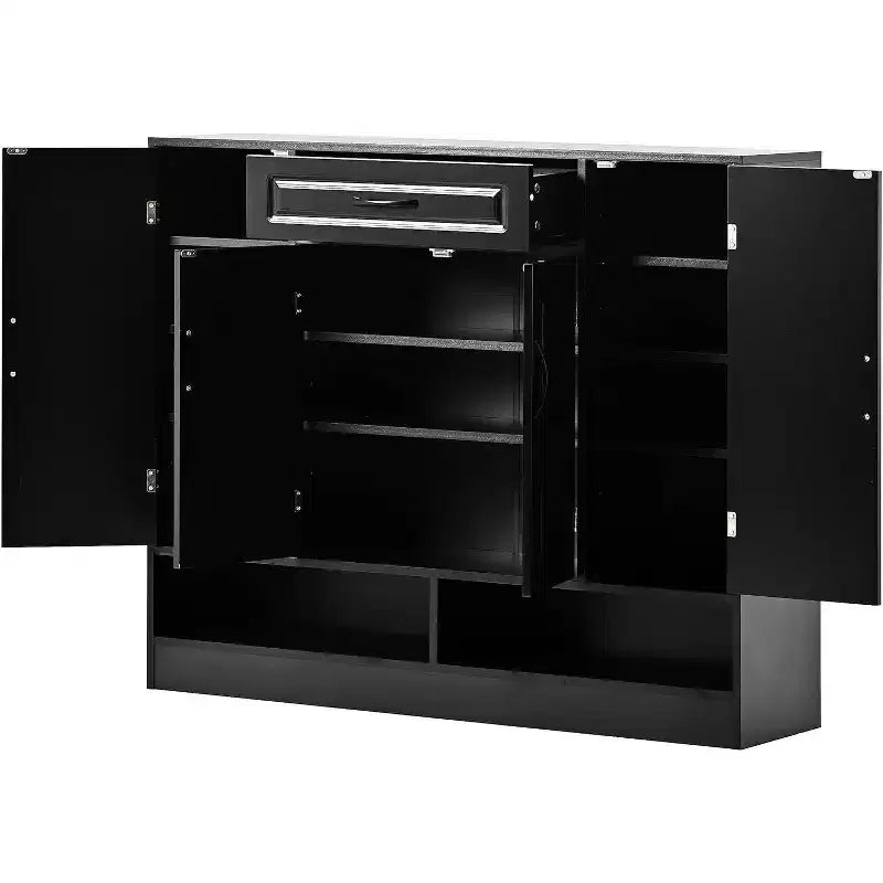 Acekool Shoe Storage Cabinet with Adjustable Shelves, Entryway Organizer with Drawer & Doors, Modern Shoe Rack for Hallway, Bedroom, White
