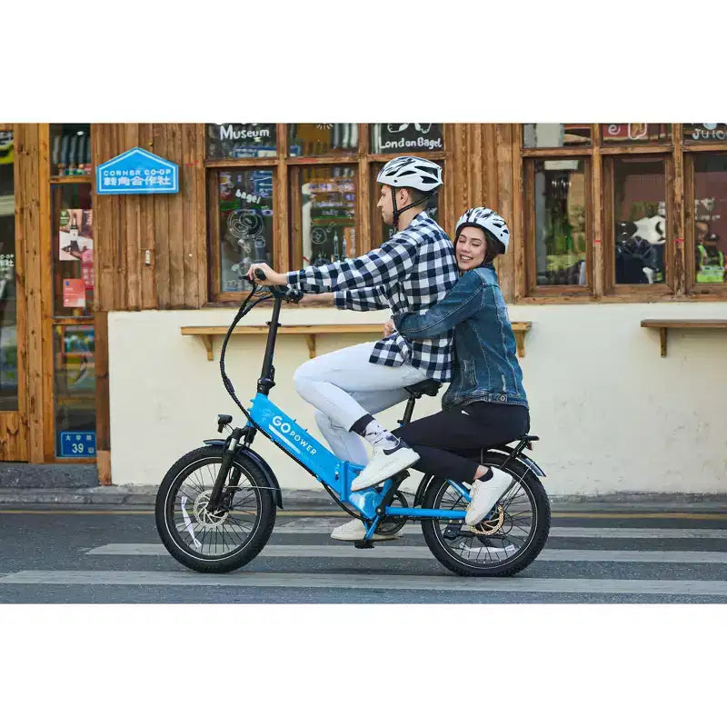 GoPowerBike GoPlus Folding Electric Bike | 20 Fat Tire eBike | 500W Motor, 20mph Top Speed | 45+ Mile Range, 5 Pedal-Assist Levels | Open Box