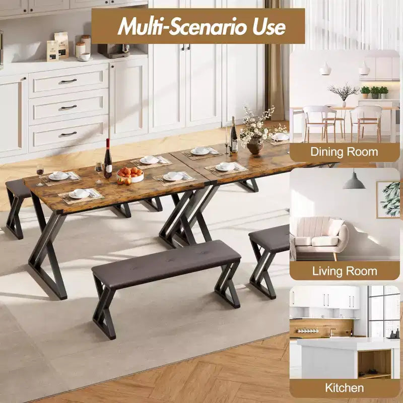 Tabouret de salle à manger en MDF, panneaux de particules et fer en Z – Durable, élégant, peu encombrant, confortable, facile à nettoyer