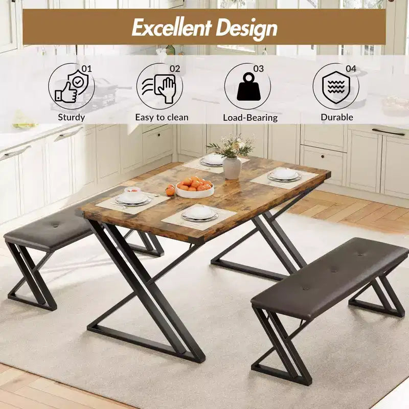 Tabouret de salle à manger en MDF, panneaux de particules et fer en Z – Durable, élégant, peu encombrant, confortable, facile à nettoyer