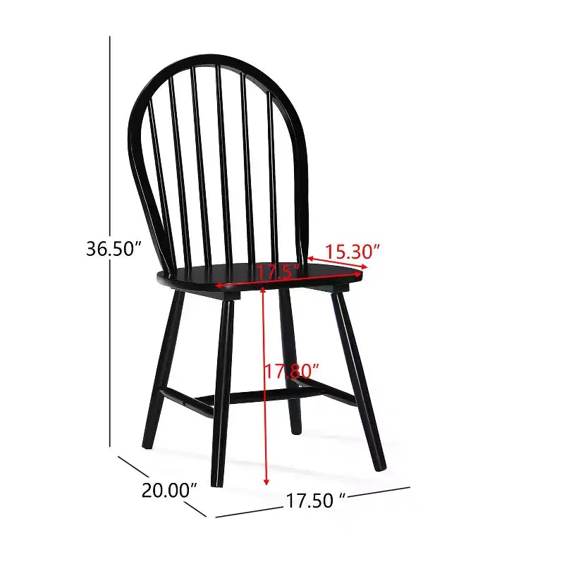 GDFStudio Rivera Farmhouse Wood Spindle Back Dining Chairs (Set of 2)