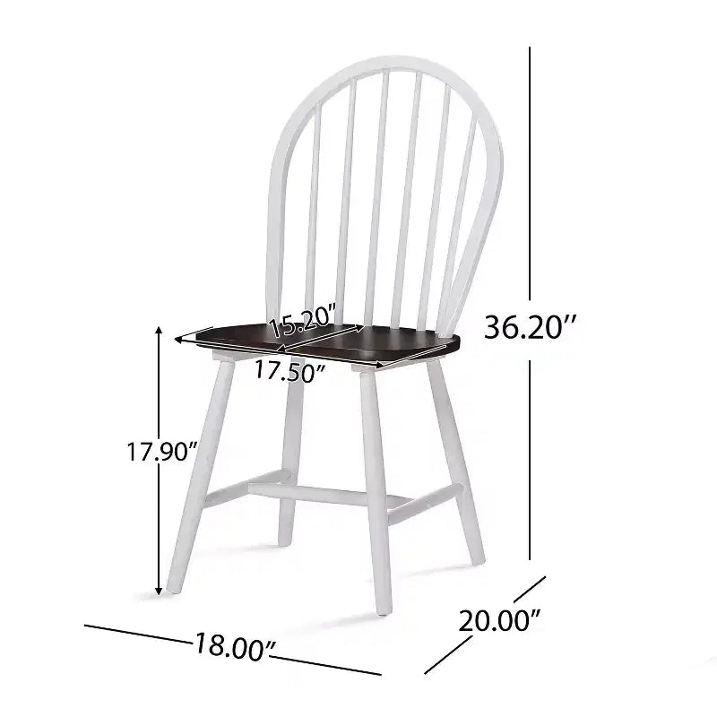 GDFStudio Rivera Farmhouse Wood Spindle Back Dining Chairs (Set of 2)