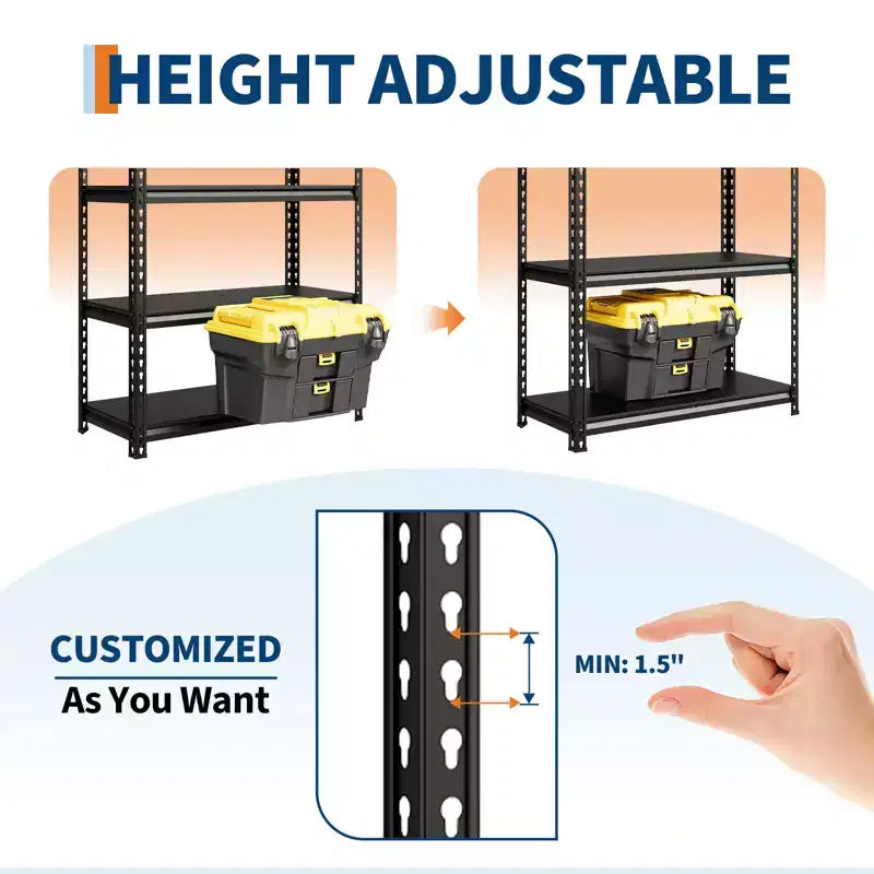 COZONY Commercial Steel Shelving Unit, Heavy Duty 5-Tier Rack w/770LB Capacity, Adjustable for Garage/Pantry, Black