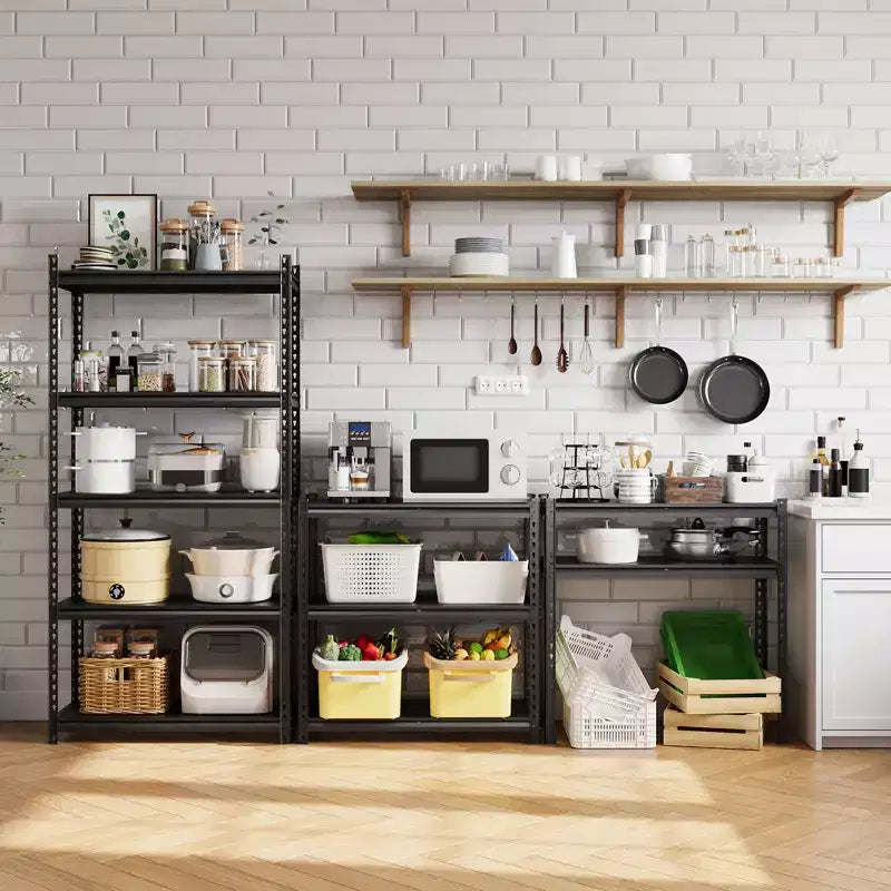COZONY Commercial Steel Shelving Unit, Heavy Duty 5-Tier Rack w/770LB Capacity, Adjustable for Garage/Pantry, Black