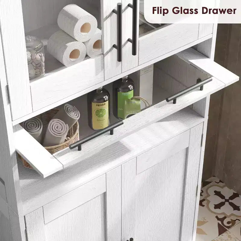 1 PB Classic 67 Inch Tall Storage Cabinet with Spacious Storage, Durable Build, Elegant Design, Easy Assembly, and Versatile Use