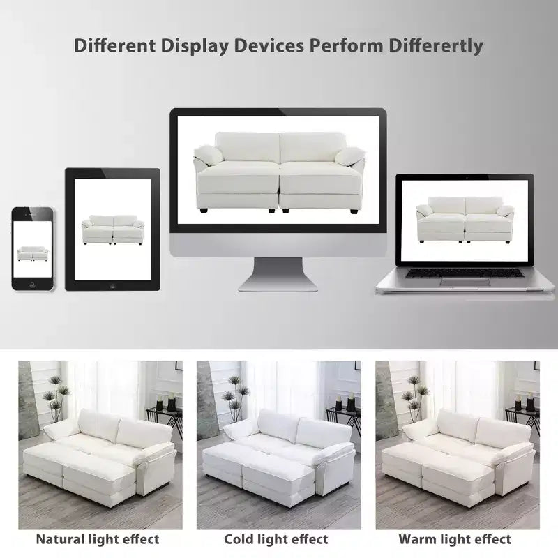 Dovelina White Modular Convertible Sectional Sofa Bed Set, 4 Seat Upholstered Sleeper, Deep-Seat Loveseat