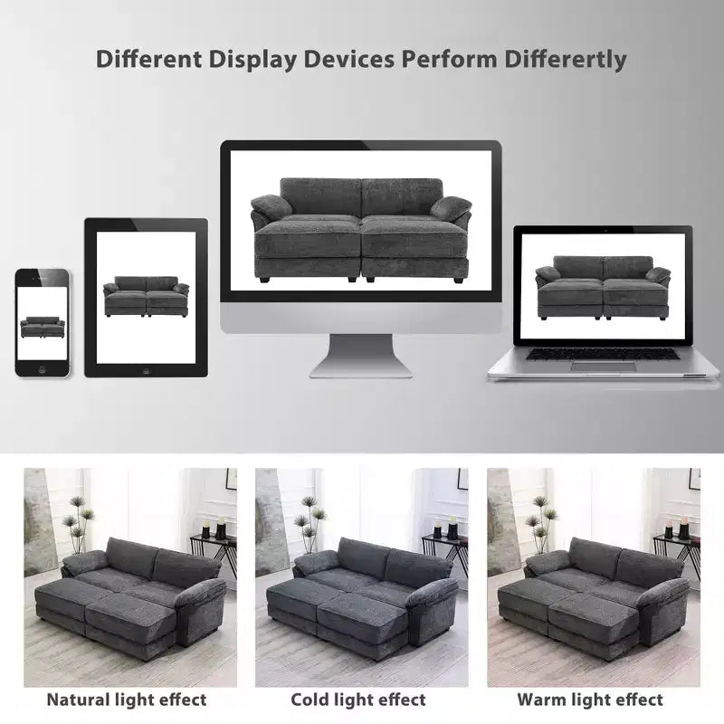 Dovelina White Modular Convertible Sectional Sofa Bed Set, 4 Seat Upholstered Sleeper, Deep-Seat Loveseat