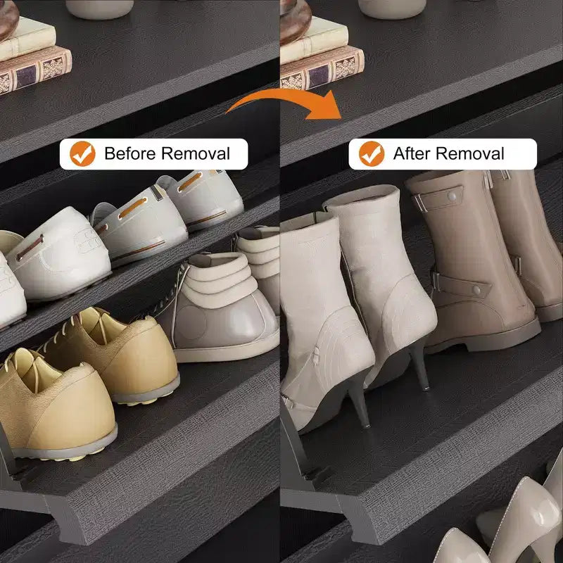 Shoe Cabinet with 2 Flip Drawers, Wooden Shoe Organizer Cabinet