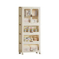 Stackable Closet Storage Bins, Collapsible Clothes Organizers, Portable Wardrobe Closet w/Lids and Doors, Movable Clothes Storage with Coat Hangers