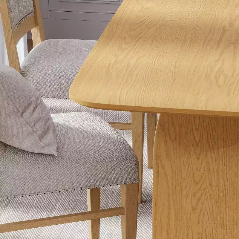 PexFix 67 x 33.5 Farmhouse Dining Table Solid Wood Kitchen Table with Arched Legs Square Natural Wood Top for Dining Room & Kitchen