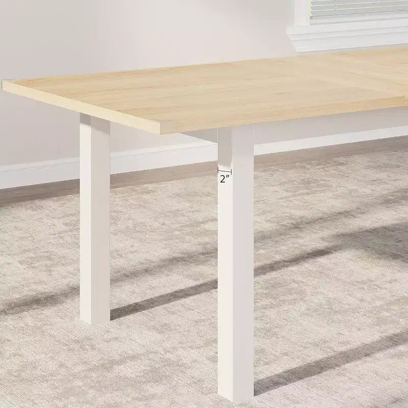 63 Extendable Dining Table Set for 4-6 with 2 Benches & 2 Stools, Metal Frame & MDF Wood Top, Space-Saving Large Kitchen & Dining Room Furniture
