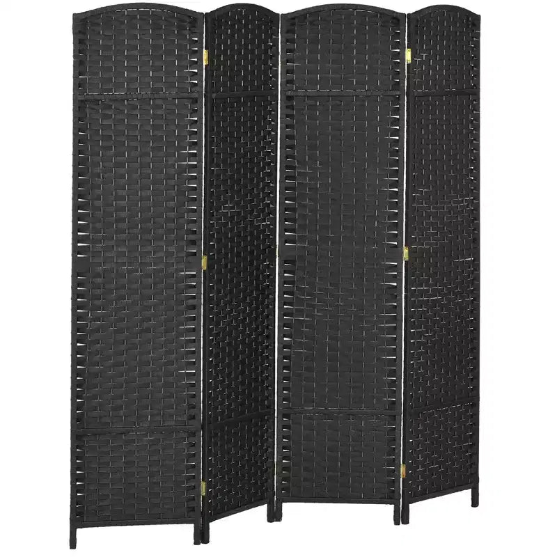 MAYEERTY 4 Panel Folding Privacy Folding Screen 5.6' Tall Freestanding Partiton for Home Office Black