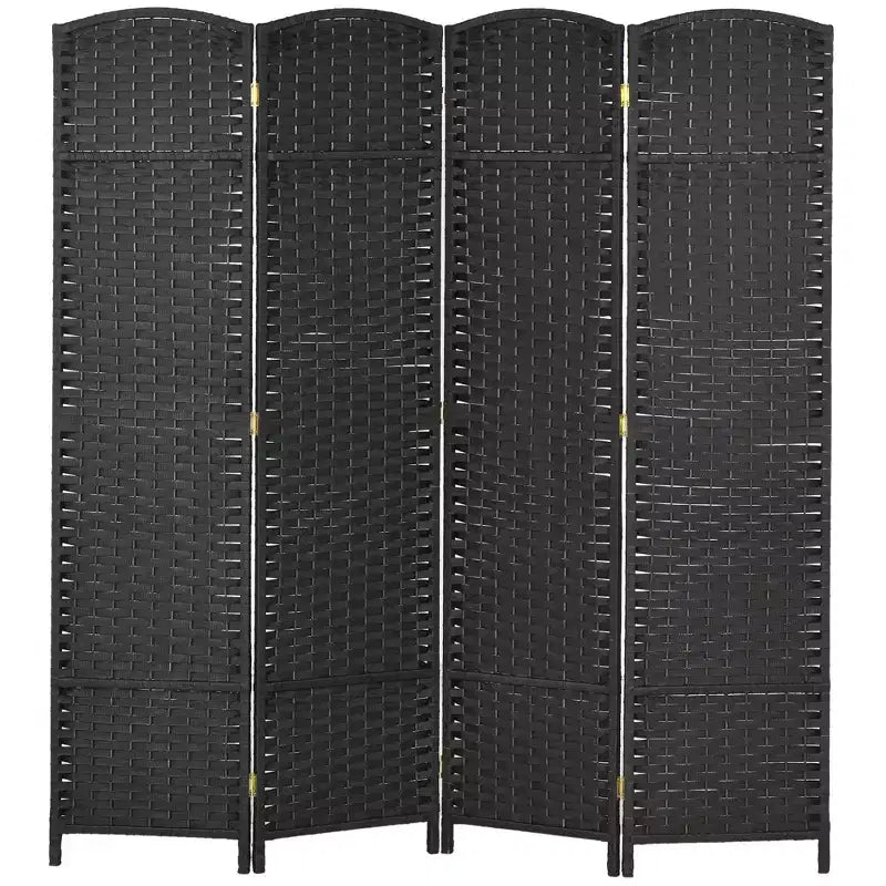MAYEERTY 4 Panel Folding Privacy Folding Screen 5.6' Tall Freestanding Partiton for Home Office Black