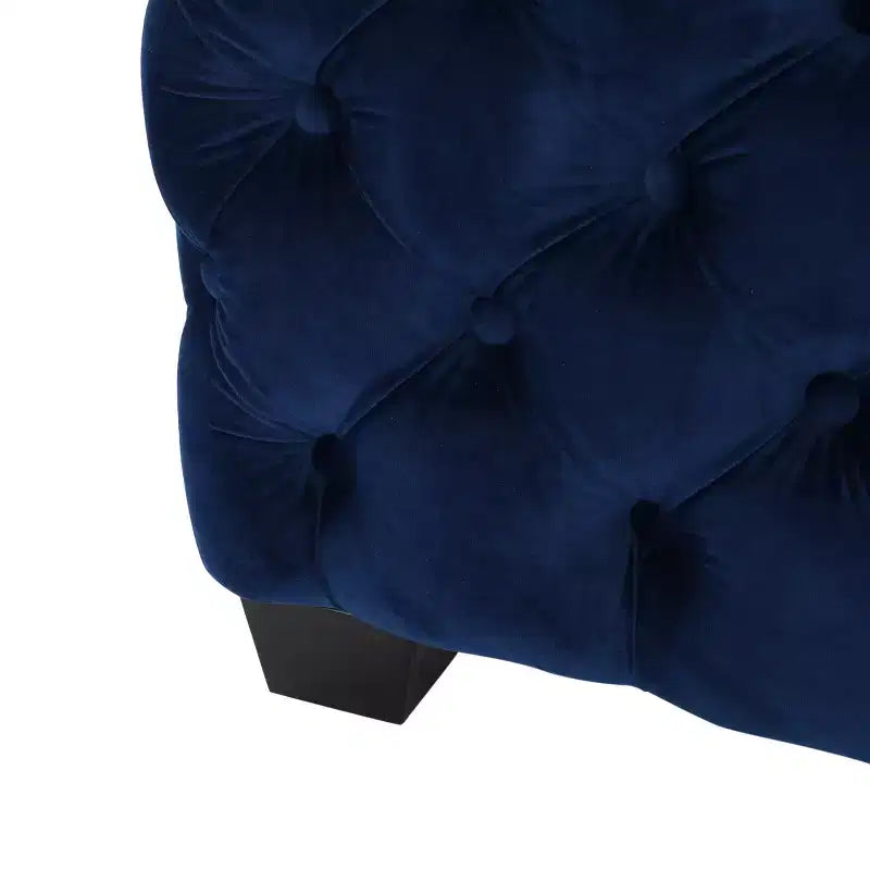 GDFStudio Anikki Ottoman carré rembourré en velours capitonné style moderne glamour