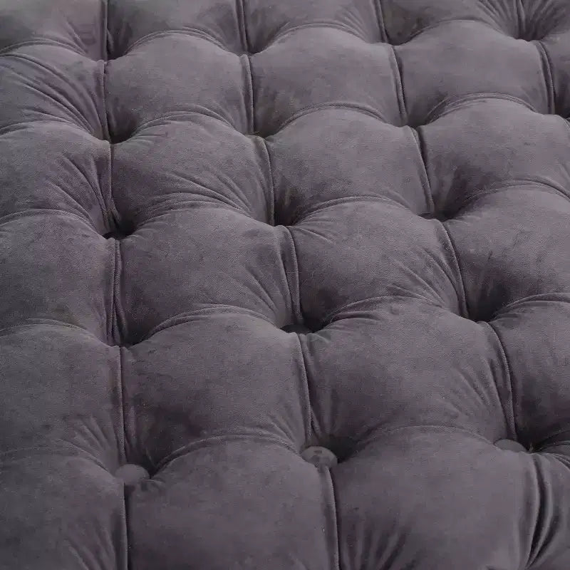 GDFStudio Anikki Ottoman carré rembourré en velours capitonné style moderne glamour