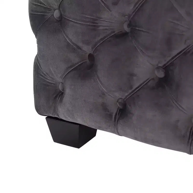 GDFStudio Anikki Ottoman carré rembourré en velours capitonné style moderne glamour