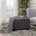 GDFStudio Anikki Modern Glam Velvet Button Tufted Upholstered Square Ottoman