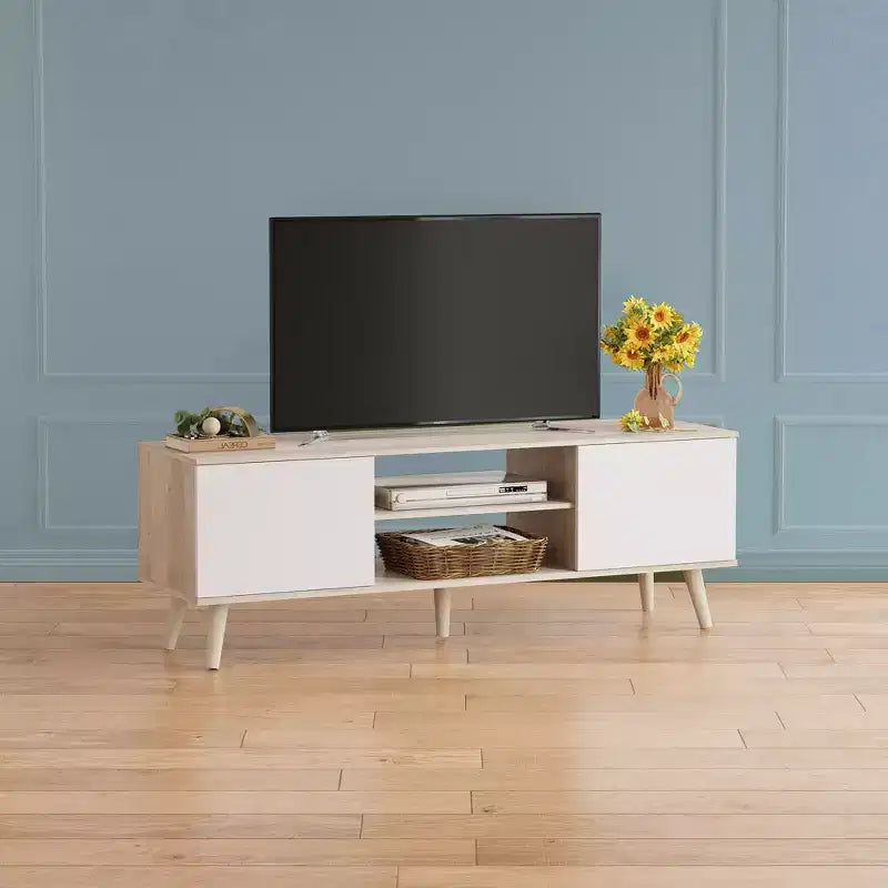 GALAXHERO TV Stand for 55-60 inch TVEntertainment Center with Storage Cabinets, TV Console for Living Room