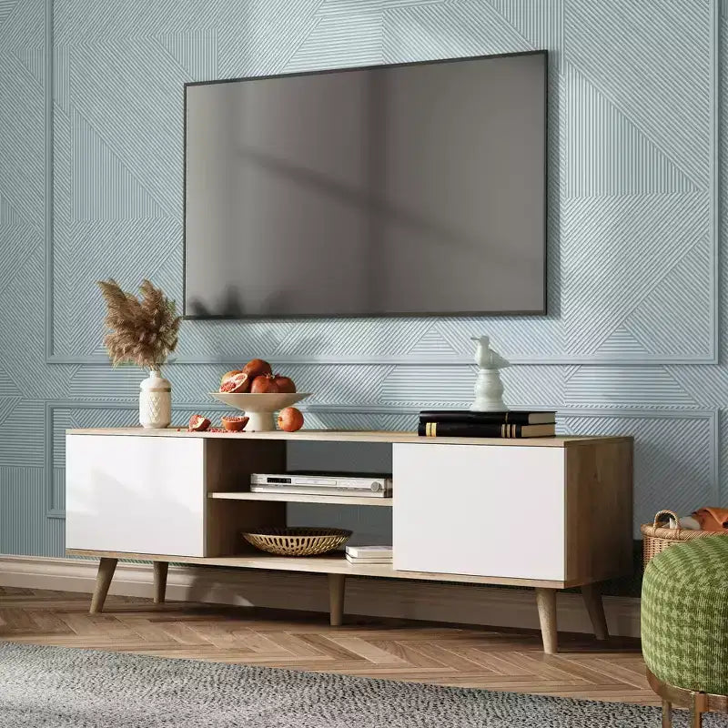 GALAXHERO TV Stand for 55-60 inch TVEntertainment Center with Storage Cabinets, TV Console for Living Room