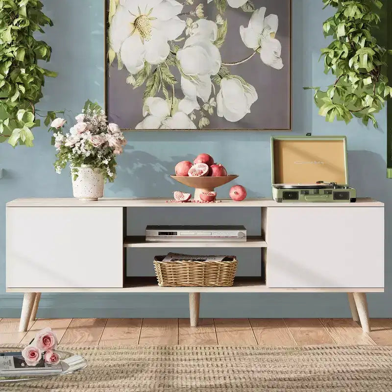 GALAXHERO TV Stand for 55-60 inch TVEntertainment Center with Storage Cabinets, TV Console for Living Room