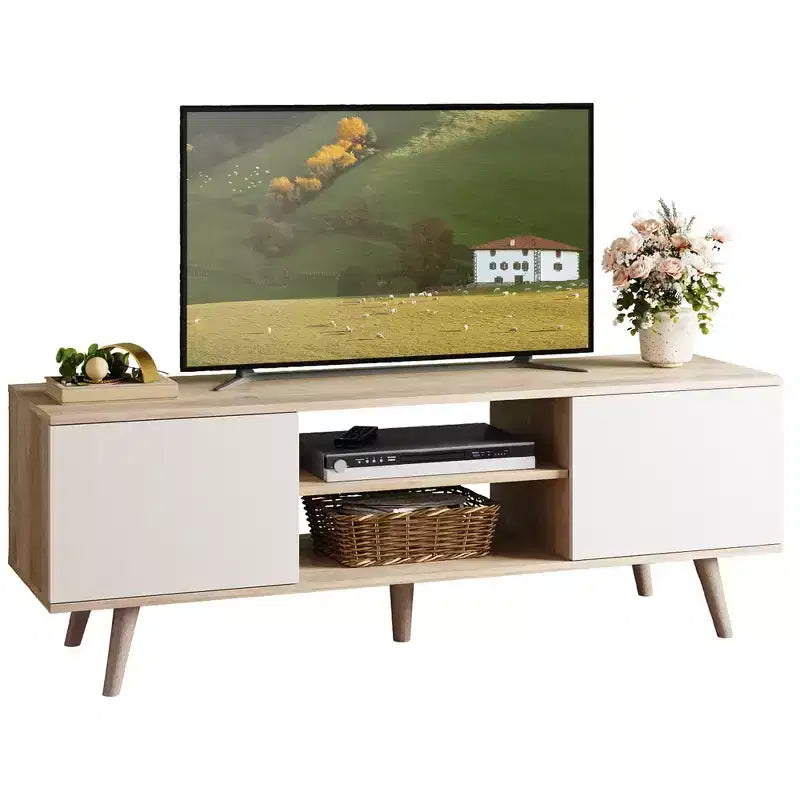GALAXHERO TV Stand for 55-60 inch TVEntertainment Center with Storage Cabinets, TV Console for Living Room