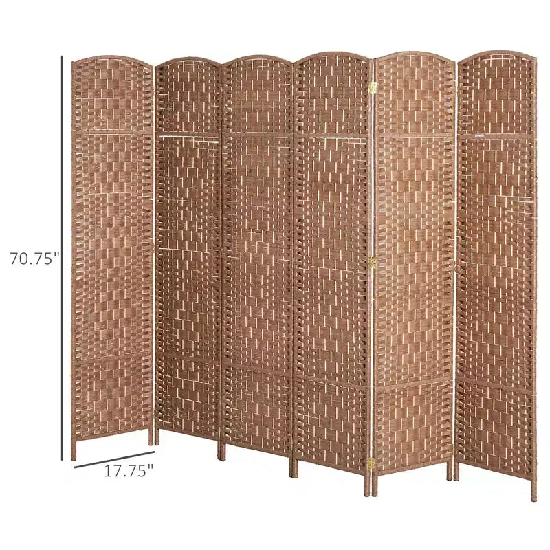 MAYEERTY Paravent 6 Panneaux Naturel pour la Maison ou le Bureau