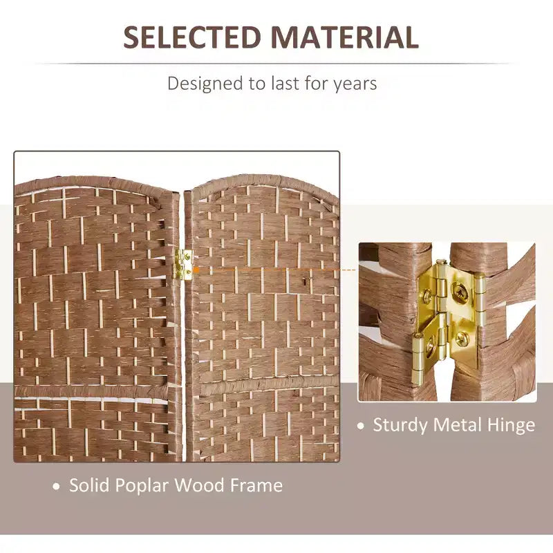 MAYEERTY Paravent 6 Panneaux Naturel pour la Maison ou le Bureau