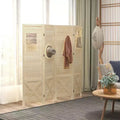 MAYEERTY 4 Panel Room Divider Wood Indoor Portable Folding Privacy Screen Partition Wall Divider for Home Office Natural