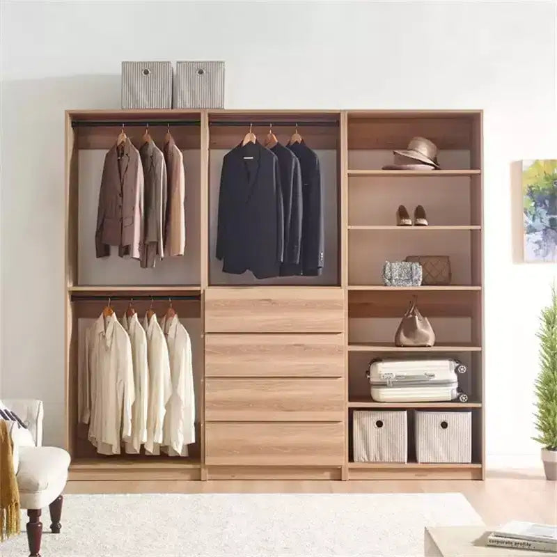 HomeStock Prosper Freestanding Walk in Wood Closet System