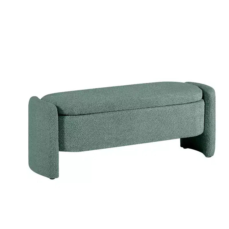 TUYOHW Oval Storage Bench with Large Storage Space, Contemporary Bench Modern Bench for Living Room and Bedroom